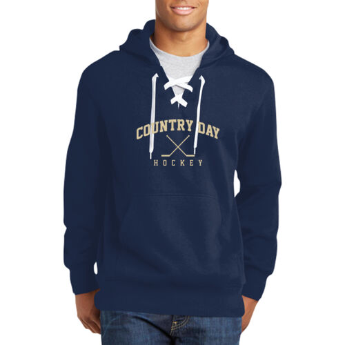Lace Up Pullover Hooded Sweatshirt Thumbnail